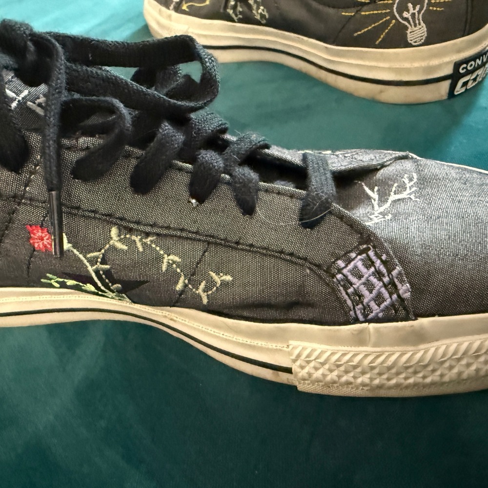 Converse One Star Pro Cowboy Embroidery sneakers black 6.5 W/5 M canvas skate - Picture 5 of 10